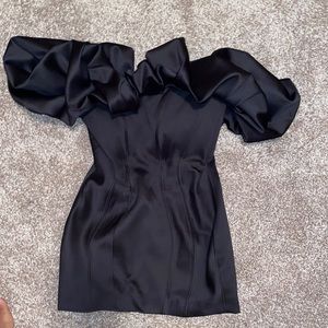 House of CB ruffle off the shoulder dress.